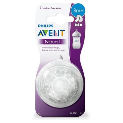 Picture of PHILIPS AVENT NATURAL 2 MEDIUM FLOW TAETS 3M+653/27-3198(15)