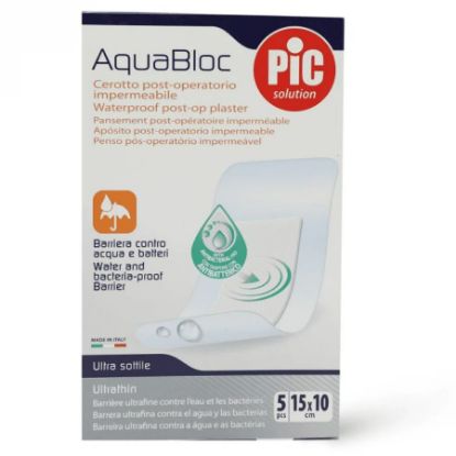 Picture of PIC AQUABLOC PLASTER ANTI BACTERIAL W/PROOF 15CM X 10CM PACK