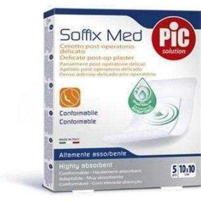 Picture of PIC SOFFIX MED PLASTER ANTI BACTERIAL 10 X 10 CM PACK OF 5