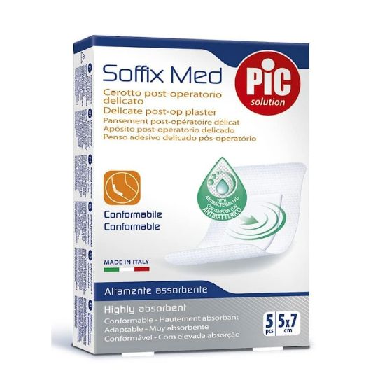 Picture of PIC SOFFIX MED PLASTER ANTI BACTERIAL 5 X 7 CM PACK OF 5