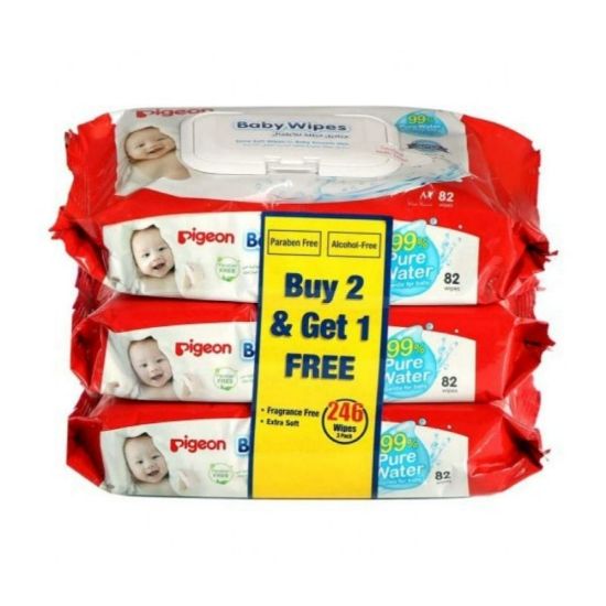 Picture of PIGEON BABY WIPES 82 PCS 2+1 FREE OFFER 10592P3