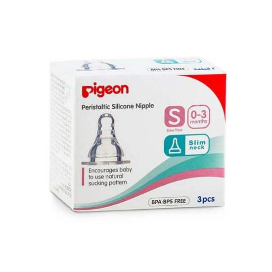 Picture of PIGEON SILICONE NIPPLE SLIM NECK 0-3M S 1 PC BOX N17346-3469