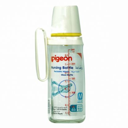 Picture of PIGEON K8 FLEXIBLE GLASS BOTTLE 4+M 240ML WITH HANDLE A226-2