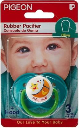 Picture of PIGEON RUBBER PACIFIER 3+M OLIVE N858-8581