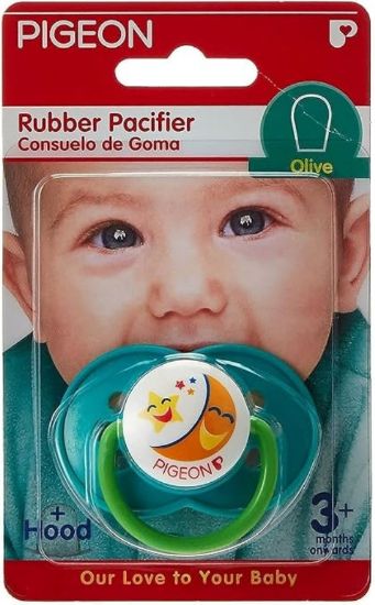 Picture of PIGEON RUBBER PACIFIER 3+M OLIVE N858-8581