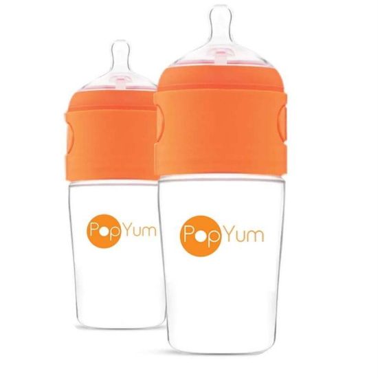 Picture of POP YUM 2 PCS PACK BABY FEEDING BOTTLE - 260 ML - ORANGE 703