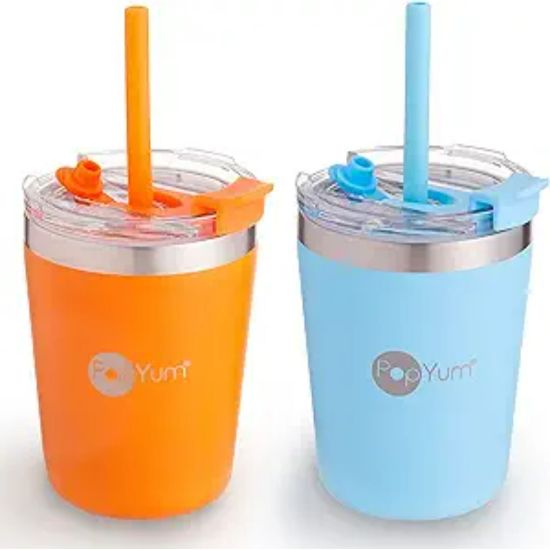 Picture of POP YUM-2-PACK-INSULATED-STAINLESS-STEEL-KIDS-CUPS-WITH-LID-