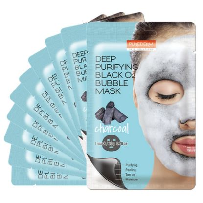Picture of PUREDERM DEEP PURIFYING BLACK O2 BUBBLE MASK CHARCOOL 8473