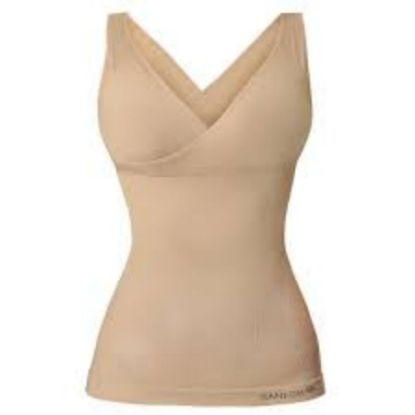 Picture of SANKOM BEIGE PATENT VEST WITH BRA(S-M)