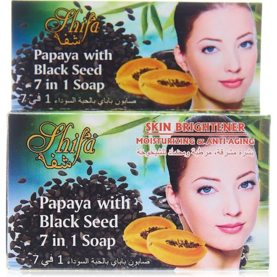 Picture of SHIFA PAPAYA BLACK SEED 7 IN 1 SOAP BAR 135 GM