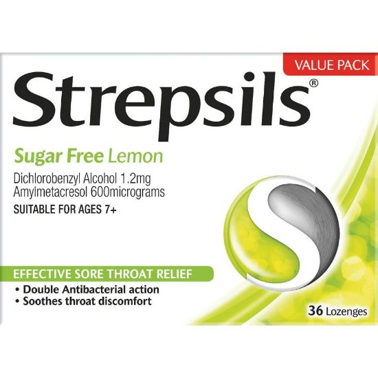 Picture of STREPSILS LEMON&HERB SUGAR FREE 36 LOZENGES