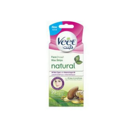 Picture of VEET FACE WAX STRIPS NATURAL ARGAN OIL 20 STRIPS 4492