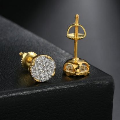 Picture of X8 BODY LUXURY EARRING WITH GOLD PLATED ZIRCON 7MM FE557