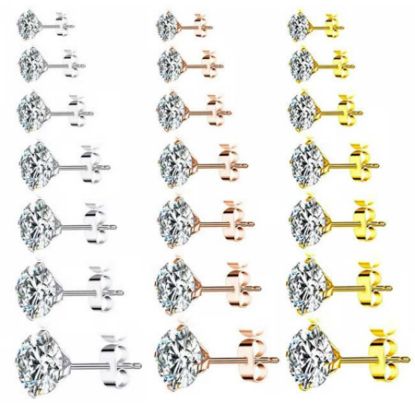 Picture of X8 BODY LUXURY EARRING ZIRCON STEEL 2MM FE502
