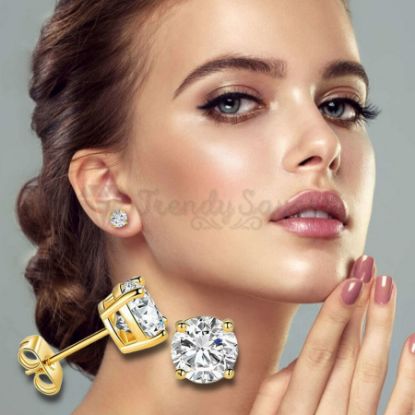 Picture of X8 BUDDY LUXURY EARRING WITH GOLD PLATED ZIRCON 8*8MM FE568